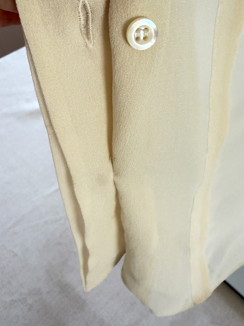 NWT CHLOE Georgette Cream Silk-Blend Sheer Blouse - color “Chalk”. - Picture 6 of 7
